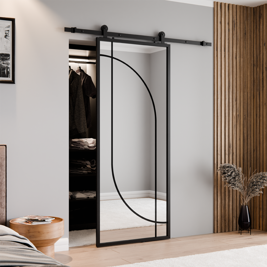 SLIDING DOOR ALUMINUM LOFT MIRROR (9 FIELDS)